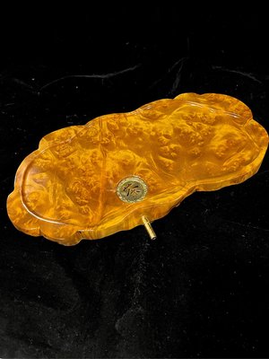 早期收藏金黃黃金樟木樹瘤料絲絨紋閃光實木木雕泡茶茶具茶盤擺件