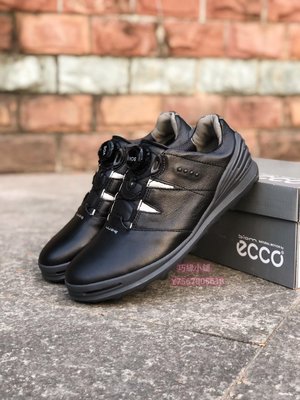 【巧緣小鋪】ECCO愛步高爾夫球鞋男鞋 BOA自動鎖扣運動鞋 133054  黑色 39-44
