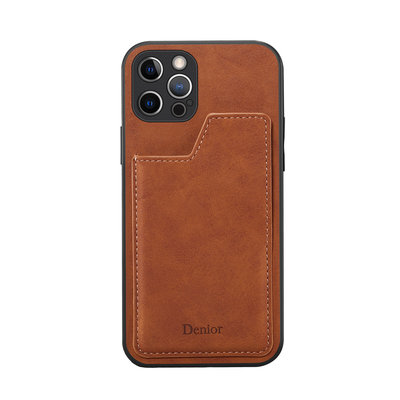 GMO  2免運iPhone 13 6.1吋直插卡側掀背套 棕色 皮套保護套殼手機套殼防摔套殼