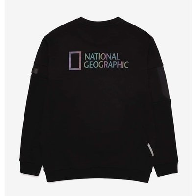 National Geographic KANI SLEEVE POCKET SMALL LOGO MTM 男女 長袖上衣 炭黑