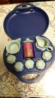 釉彩陶瓷茶具組(外出攜帶式茶組)