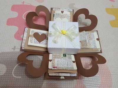 |小米工坊°♡版雙層六機關 爆炸盒 爆炸卡 禮物盒  手工卡片 客製化 紀念日 週年 生日 節日 情人節 卡片盒 生日卡