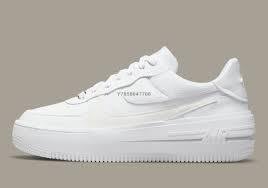 Nike Air Force 1 PLT.AF.ORM 全白 白色 休閒百搭板鞋DJ9946-100女鞋