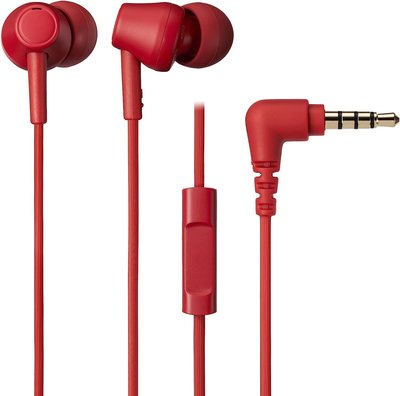 平廣 鐵三角 ATH-CK350XiS 紅色 耳道式耳機 帶麥克風 有線 再生塑料 抗菌 Audio-Technica