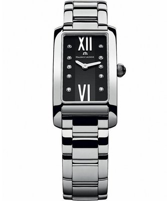 Maurice Lacroix 艾美錶 奢華典雅時尚女用方形鑽錶-黑/20.9mm/FA2164-SS002-350