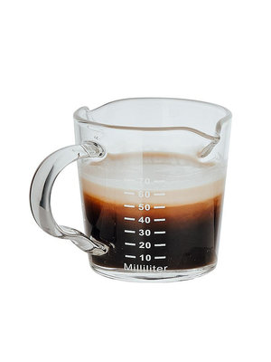Bincoo玻璃奶盅杯日式小奶罐木柄雙嘴濃縮咖啡杯刻度量杯奶缸奶壺熱心小賣家