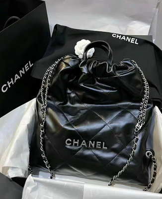 Chanel AS3859 Chanel 22 小型後背包 黑銀 現貨
