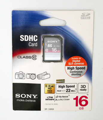 使用過 SONY SF-16NX 16GB SDHC Class 10 高速存取記憶卡 台灣索尼公司貨 功能正常