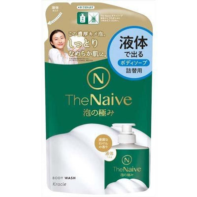 【JPGO】日本製 Kracie The Naive 100%植物性 極濃泡 沐浴乳~液體型 補充包360ml#925