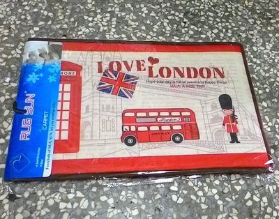 【浪漫349】圖1英國英倫風地墊腳踏墊倫敦雙層紅巴士米字旗電話亭
