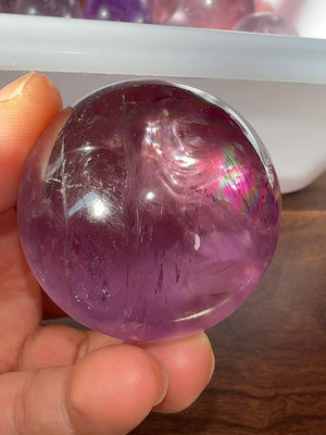 #天然水晶 天然紫水晶七彩球【老王收藏】13733