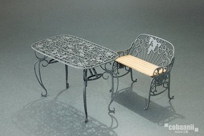 【袖珍屋】日本cobaanii-鐵質古典藝術桌椅組(DIY材料包)(E0781A0105)