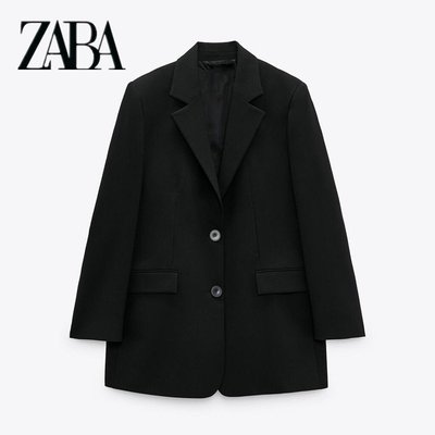 ZARA KISS 02753432800新款女裝墊肩寬松黑色西裝外套08411888800現貨 正品 促銷