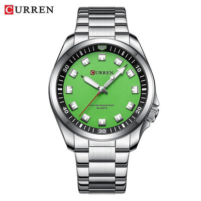【】Curren 8451 潮牌 （2023年6月最新款）清新 男士手錶 石英錶鋼帶表 商務男表 時尚手錶