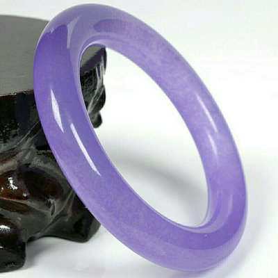 天然翡翠冰種紫羅蘭正圓手鐲細圓條玉石手鐲石英巖紫色 57mm-63mm
