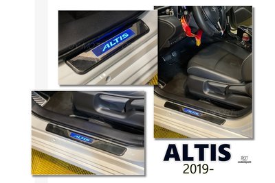 小傑車燈--全新 TOYOTA ALTIS 12代 2019 黑鈦髮絲紋 藍光 LED 迎賓踏板 踏板 門檻踏板