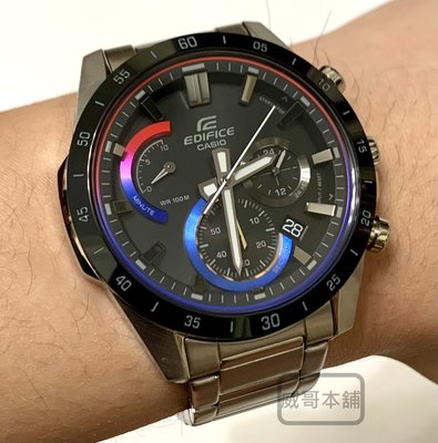 【威哥本舖】Casio台灣原廠公司貨 EDIFICE EFR-573HG-1A 漸層色彩 三眼計時賽車錶