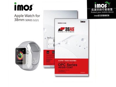 "imos官方授權總經銷"完美貼合IMOS 3SAS APPLE Watch series 38mm 兩入組螢幕保護貼