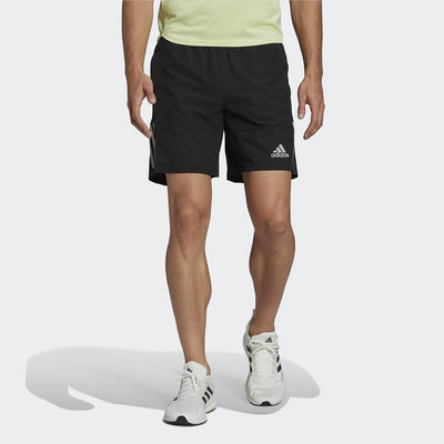 【adidas 愛迪達】男款運動短褲 慢跑短褲 黑色 H58593 尺寸:S~XL