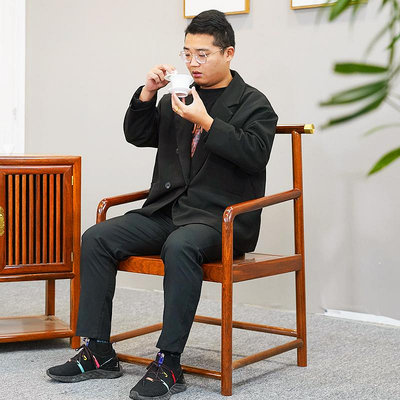 中式主人位茶椅花梨木實木官帽圈椅太師椅明式泡茶椅子紅木主人椅