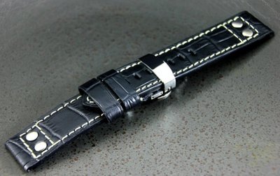 22mm Hamilton seiko citizen的新衣軍錶飛行風格鉚釘 ,雙按式不鏽鋼