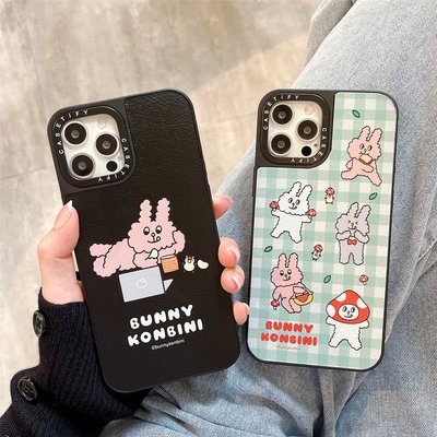 【MOMO生活館】casetify趣味兔子貼皮手機殼適用iPhone14ProMax蘋果12/13 XR硬殼