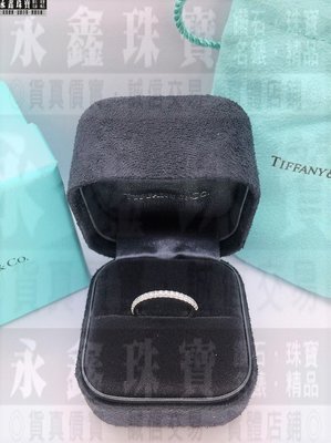 Tiffany&amp;Co.蒂芬妮 鉑金半環鑲嵌形明亮式切割鑽石戒指 20P共0.17分 PT950 F0197