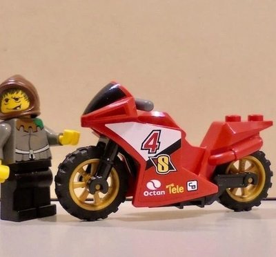 【LEGO樂高】城市系列交通工具重機紅色運動型摩托車重型機車 Motorcycle Sport Bike #4貼紙