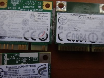 筆電用 內接 MINI PCIE 無線網卡 網路卡 RT5390 RT3290 BCM94313 11N 短卡 無線網卡