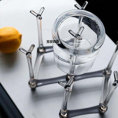 【熱賣精選】日本創意可折疊杯架玻璃杯水杯桌面杯子收納架咖啡茶杯倒掛瀝水架