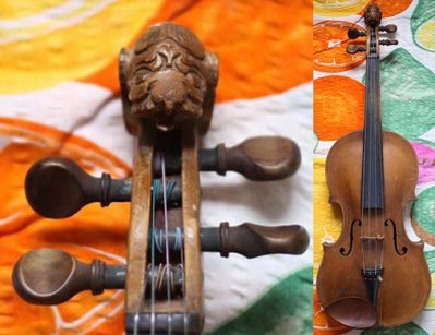 歐洲百年古董小提琴4‧稀有虎頭雕刻Johann Georg Karner1820.歡迎交換樂器或換烏克麗麗
