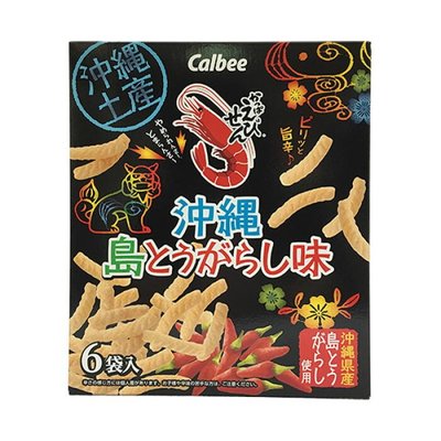 Mei 小舖☼預購 日本 沖繩限定 calbee 辣蝦味先餅乾 6袋/盒