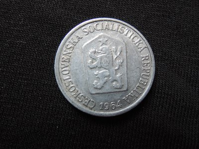 【寶寶】古幣/捷克1964年 10 獅子徽章圖案 絕版鋁幣-保真-直徑22mm-品項如圖@318