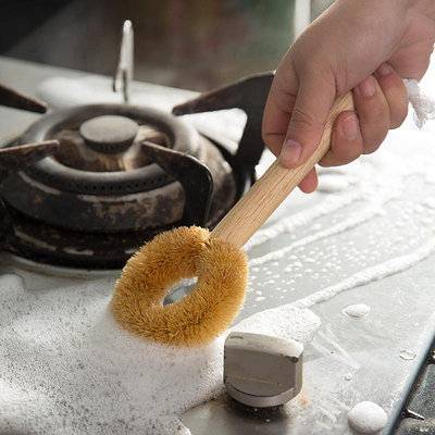 日本進口麻纖維廚房鍋刷不粘油刷鍋刷子椰棕刷鍋器洗鍋刷清潔刷子
