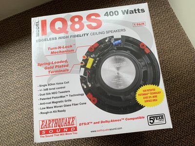 [ 沐耳 ] 美國精品 Earthquake Sound 吸頂式揚聲器 IQ8S / Dolby Atmos＆DTS:X