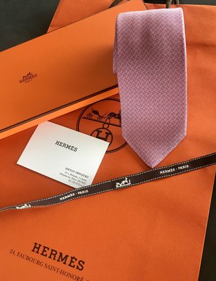 Hermes 全新附盒 手提袋 領帶- 父親節禮物 馬卡龍H