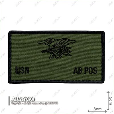 【ARMYGO】美軍海軍陸戰隊血型布章 (AB型)