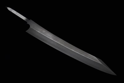 💖 二唐刃物 💖【白一鋼 水本燒 反曲 劍形柳刃 30cm】日本製  廚房刀具 八煌刃物