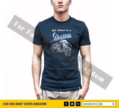 遠的要命偉士王國 Vespa "Get Ahead" T-shirt 原廠 藍色 LX/GTS/ET8/衝刺
