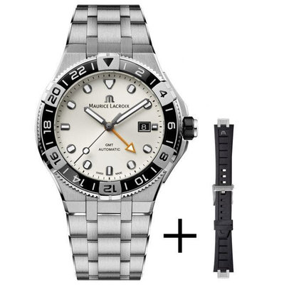 MAURICE LACROIX AI6158-SS00F-130-A 艾美錶 機械錶 43mm 雙時區 白色面盤