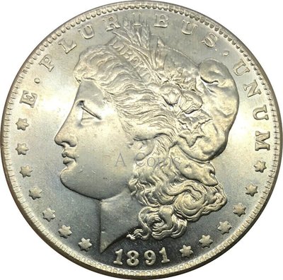 老董先生美利堅合眾國1美元摩根元1891白銅鍍銀復制硬幣