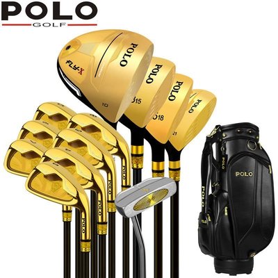 【現貨】新款polo高爾夫球桿全套高爾夫套桿男士球具鈦合金木桿碳桿黑金-cici隨心購2