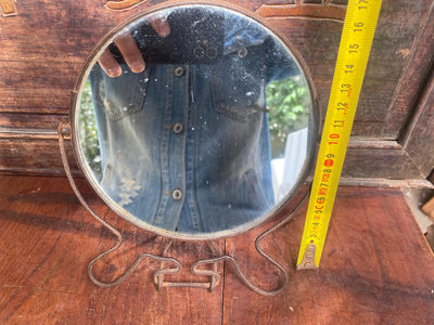 【二手】67十年代鐵架鏡子杭州產的完整可使用詳細見圖891【木清院】古玩 收藏 古董