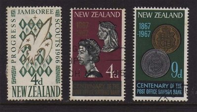 【雲品2】紐西蘭New Zealand 1966 Sc 378-81 set FU 庫號#B533 16124