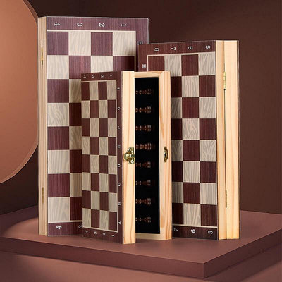 【現貨】木製圓角可摺疊棋象棋優質木材高品質性象棋玩具