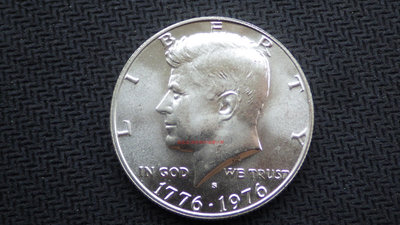 銀幣原光UNC 美國1976年建國200年50美分 半圓紀念銀幣 美洲錢幣