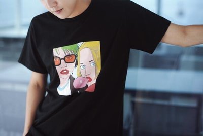 FINDSENSE MD 韓國 潮 男 時尚 卡通情侶頭像印花 短袖T恤 特色T恤 圖案T 打底衫 上衣