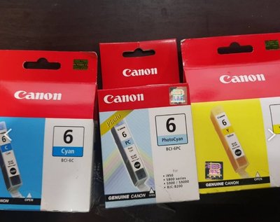 單一價Canon原廠盒裝墨水匣 日本製 CANON 6 黃 藍 淺藍