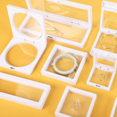 PE薄膜懸浮包裝盒 透明飾品盒徽章紀念幣手表手串盒穿戴甲展示架