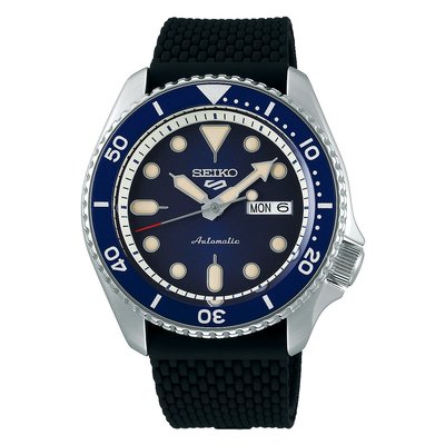 【金台鐘錶】SEIKO精工 5號盾牌 機械錶 潛水表 動力儲存41小時 (膠帶藍水鬼) 43mm SRPD71K2